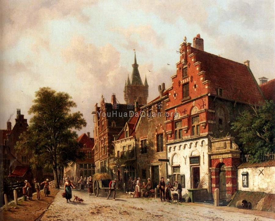 A View In Delft - 阿德里亚努斯·埃沃森